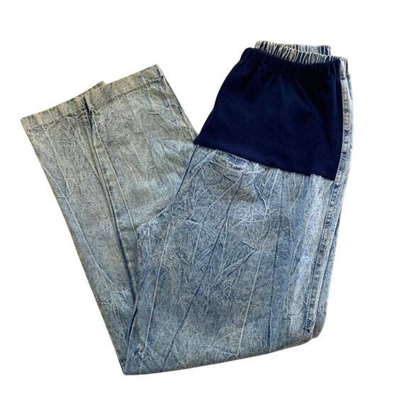 Vintage 80s 90s Special Edition Ltd Acid StoneWash Maternity Jeans Size 14 - Picture 3 of 4